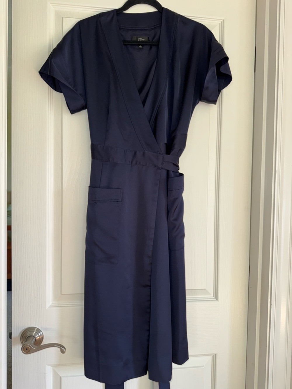 J Crew Navy Wrap Dress Size Small